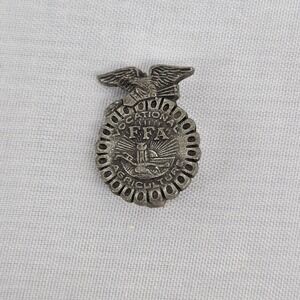 Vintage FFA Vocational Agriculture Lapel Pin Silver Tone Metal Emblem Small